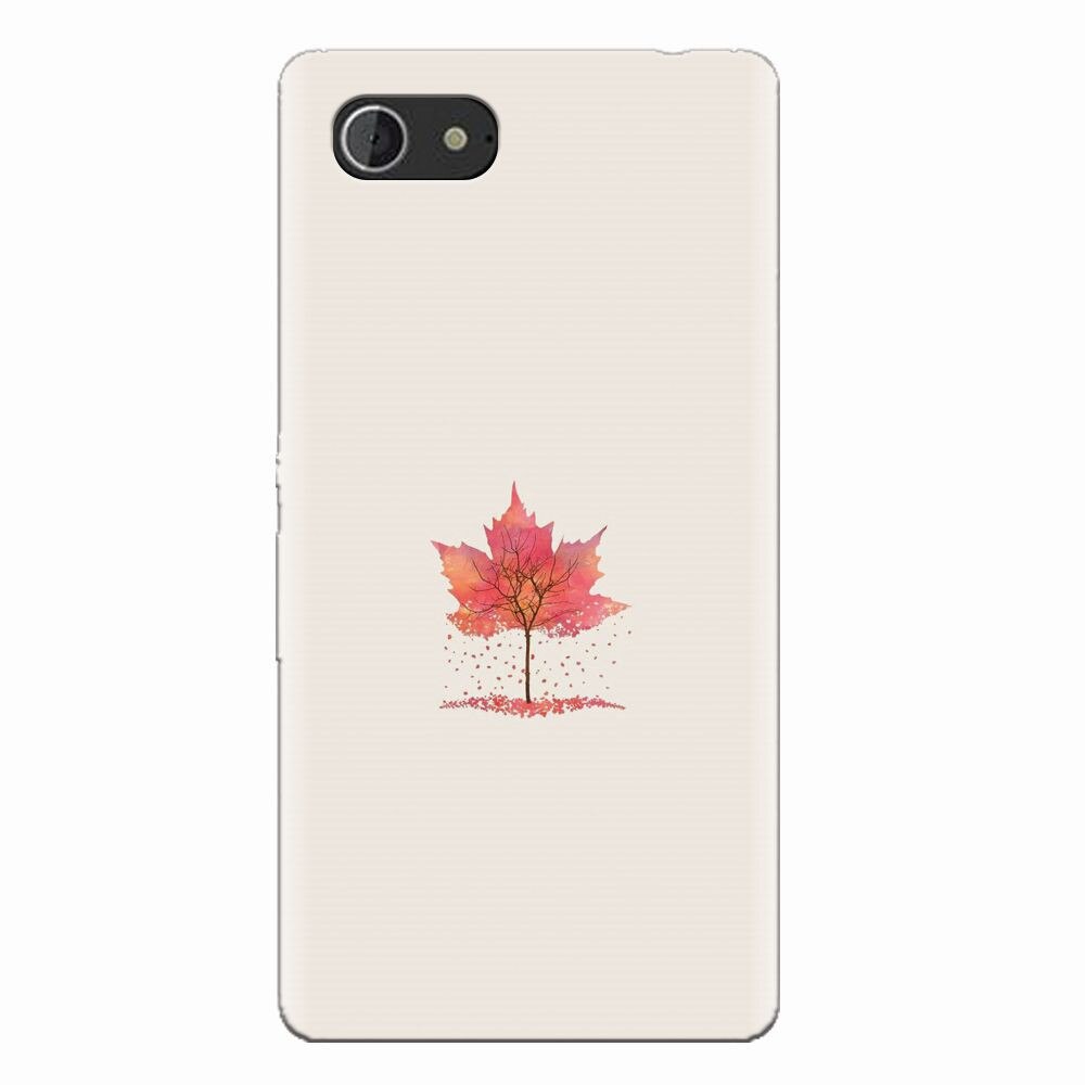 Husa silicon pentru Sony Xperia E3, Autumn Tree Leaf Shape Illustration