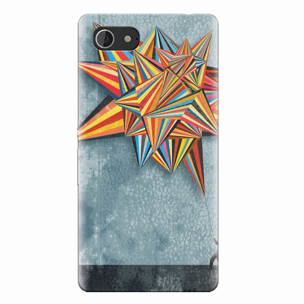 Husa silicon pentru Sony Xperia E3, Abstract Colorful Balloon Triangles