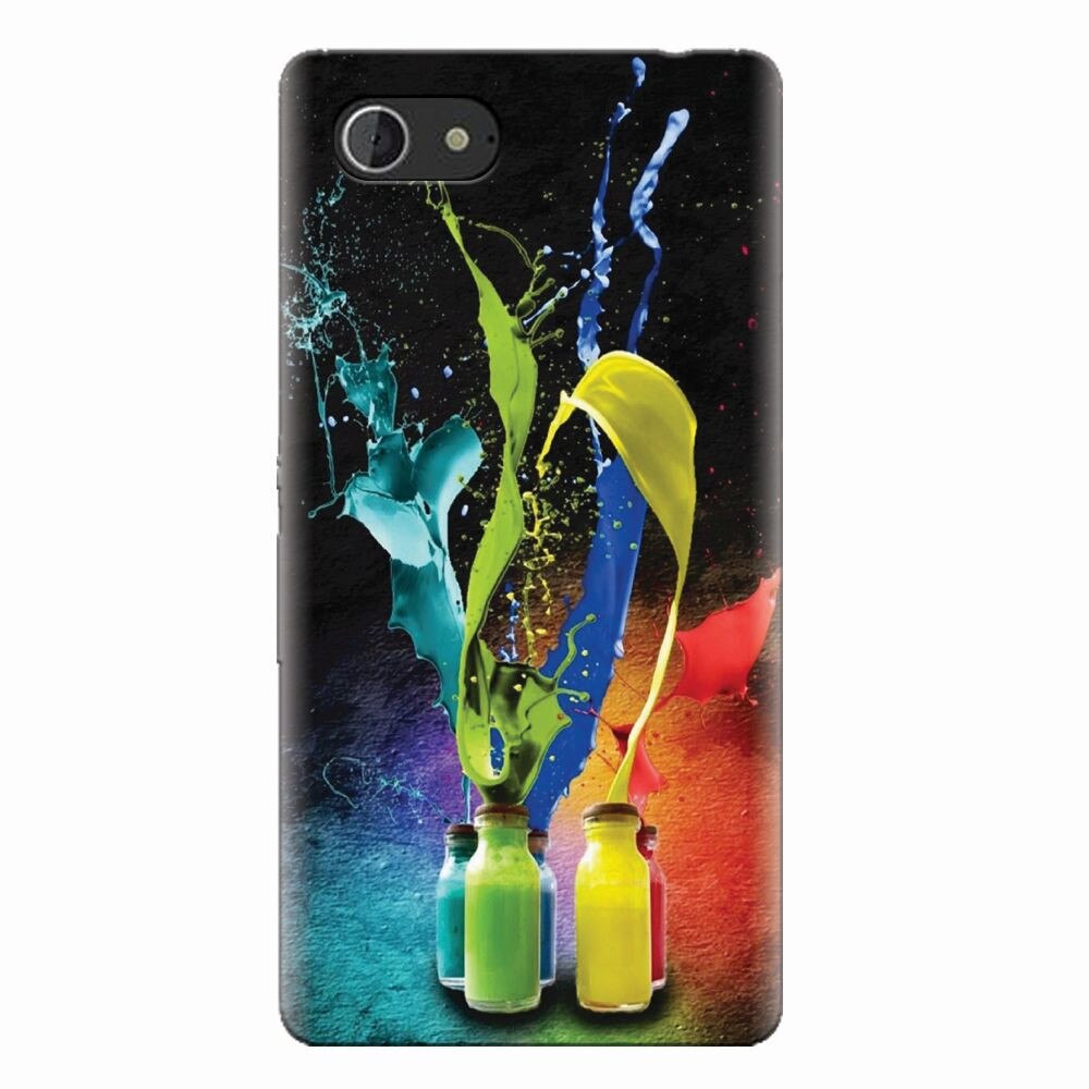 Husa silicon pentru Sony Xperia E3, Abstract Color Bottles Splash