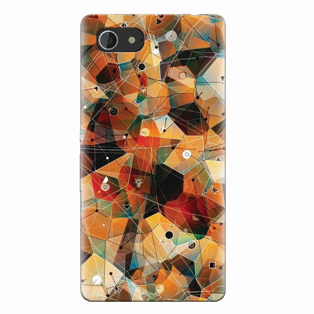 Husa silicon pentru Sony Xperia E3, Abstract Triangles Connected Lines