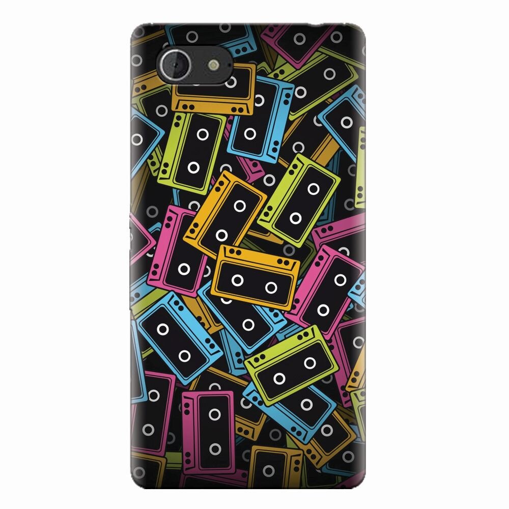 Husa silicon pentru Sony Xperia E3, Audio Cassette Color Vector