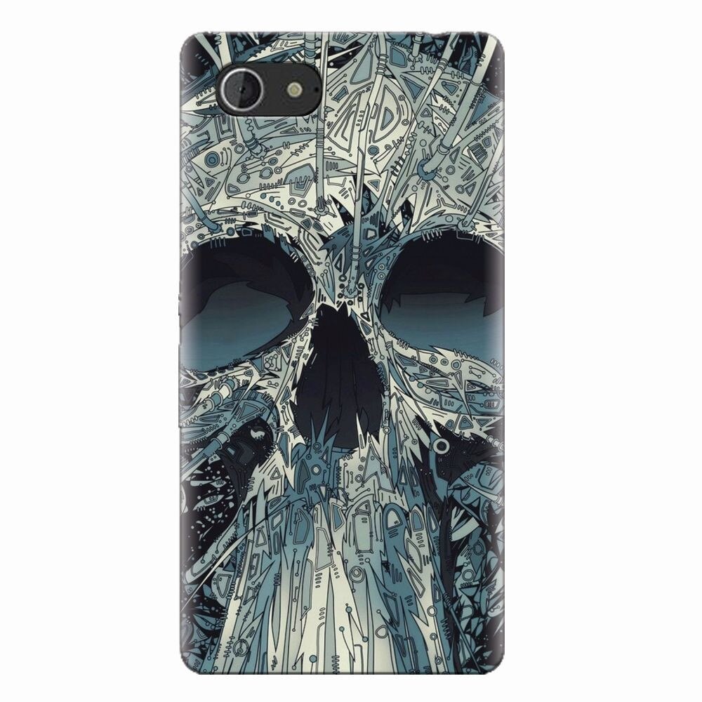 Husa silicon pentru Sony Xperia E3, Abstract Skull Artwork Illustration