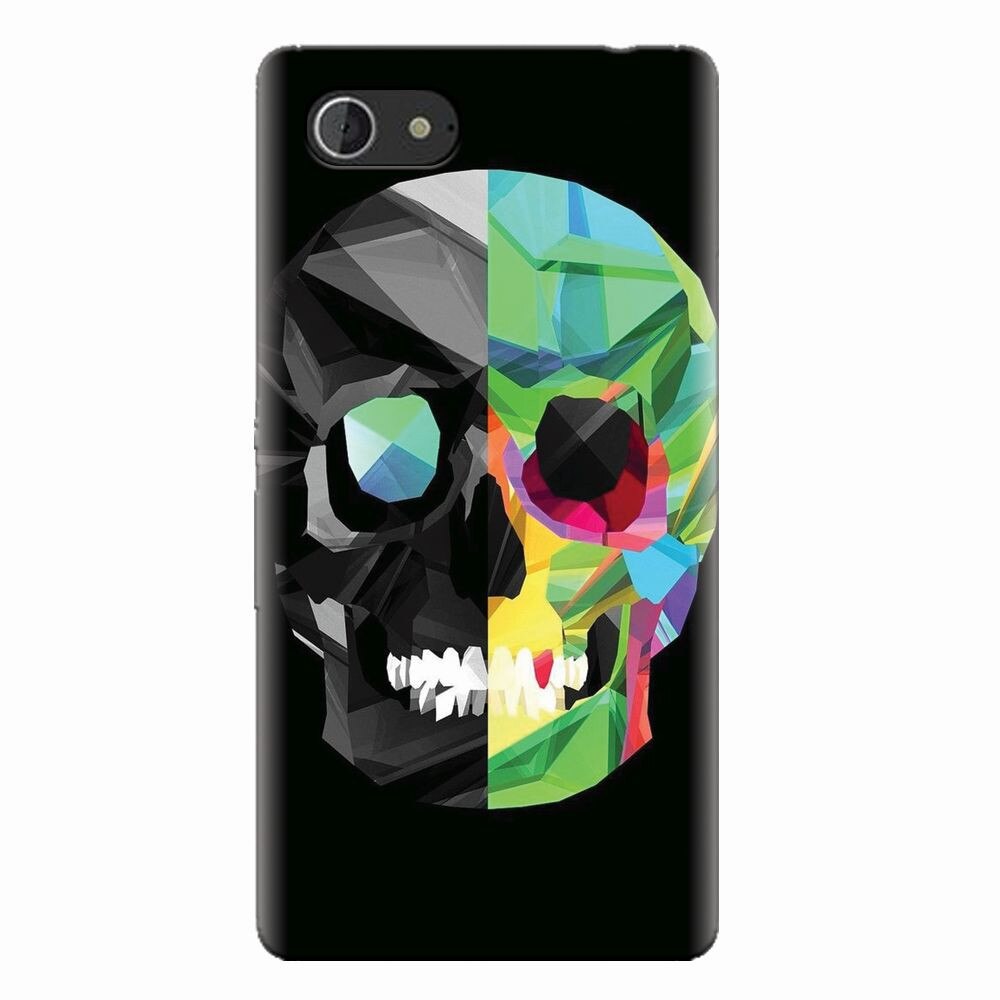 Husa silicon pentru Sony Xperia E3, Colorful Skull