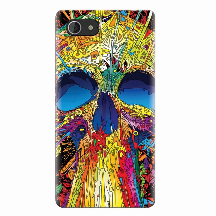 Husa silicon pentru Sony Xperia E3, Abstract Multicolored Skull