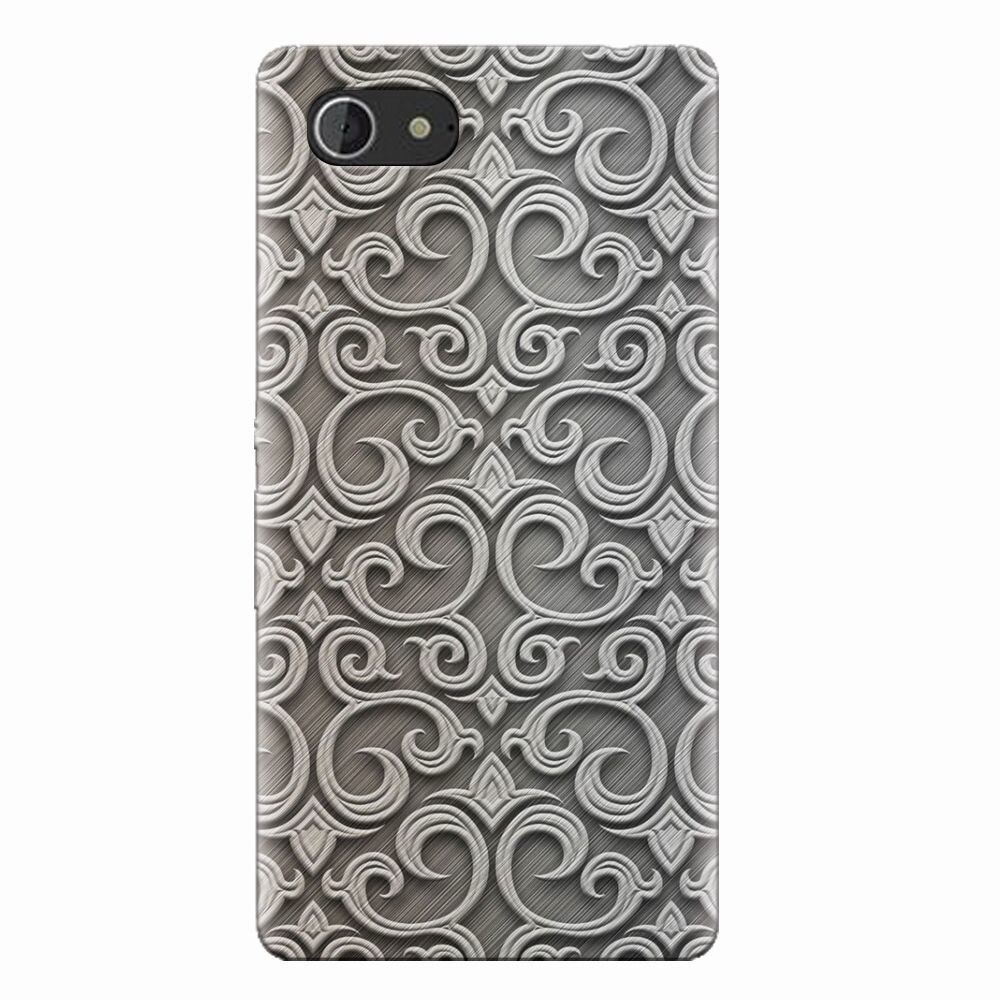 Husa silicon pentru Sony Xperia E3, Baroque Silver Pattern