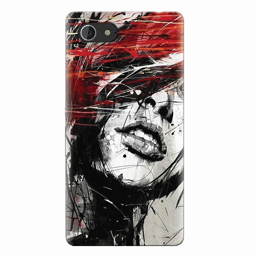 Husa silicon pentru Sony Xperia E3, Byroglyphics Woman Drawing