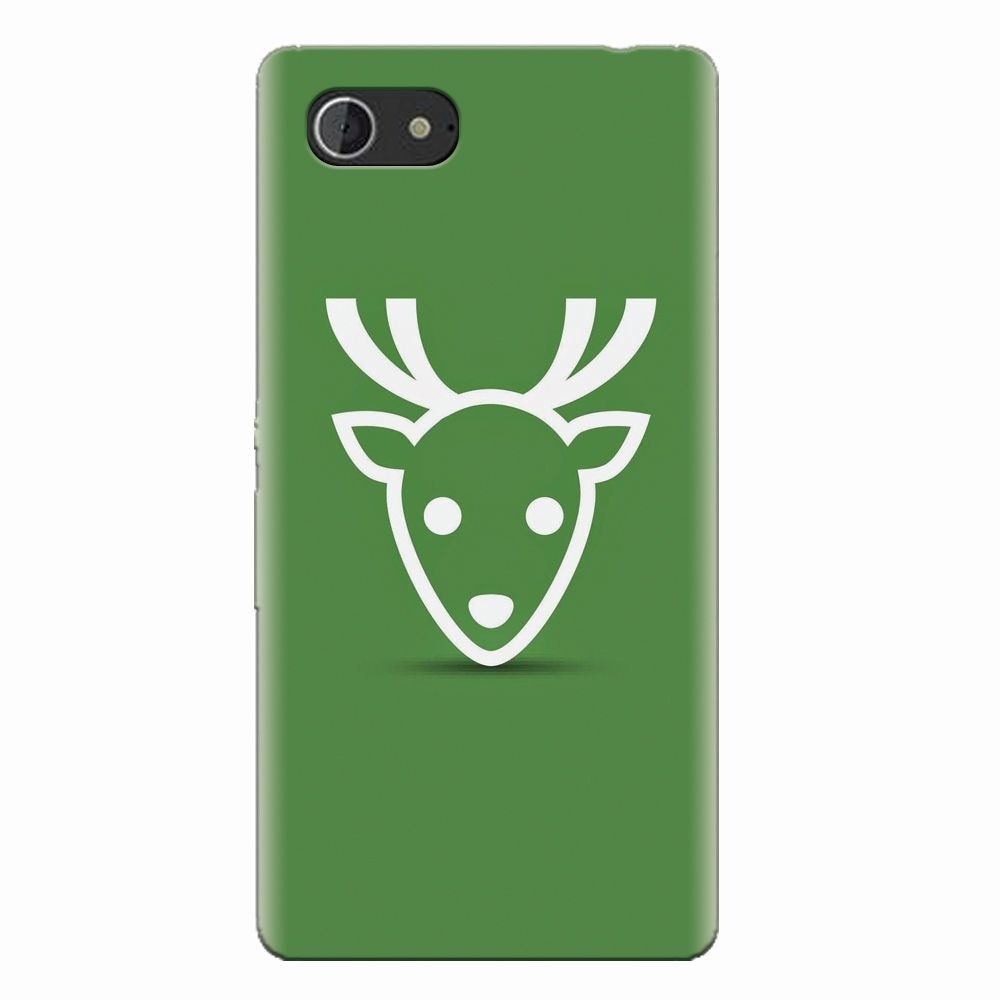 Husa silicon pentru Sony Xperia E3, Minimal Reindeer Illustration Green