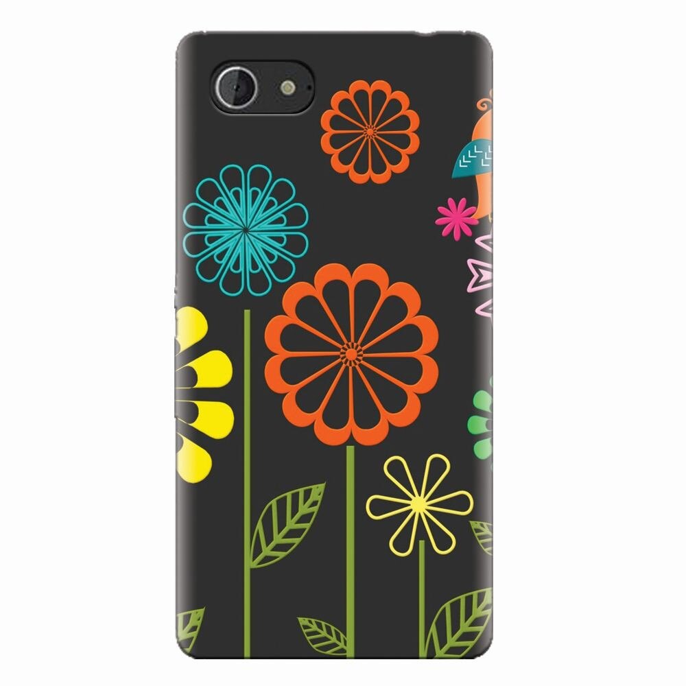 Husa silicon pentru Sony Xperia E3, Colorful Spring Birds Flowers Vectors