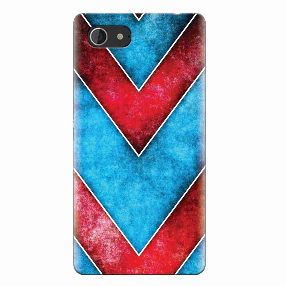 Husa silicon pentru Sony Xperia E3, Blue And Red Abstract