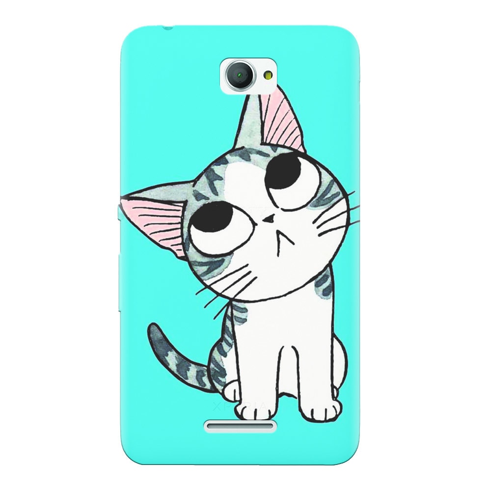 Husa silicon pentru Sony Xperia E4, Cat Lovely Cartoon