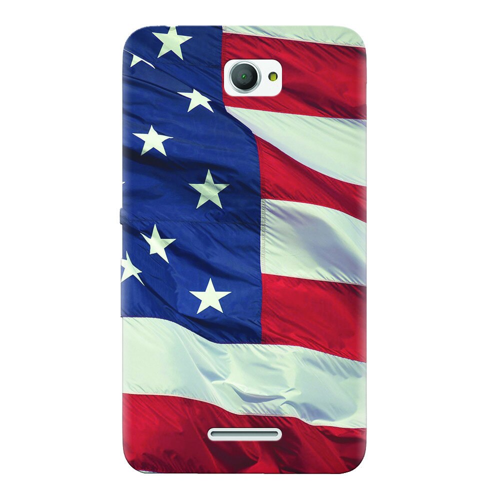 Husa silicon pentru Sony Xperia E4, American Flag Illustration