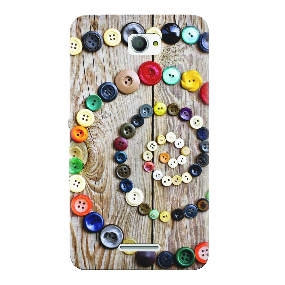 Husa silicon pentru Sony Xperia E4, Colorful Buttons Spiral Wood Deck