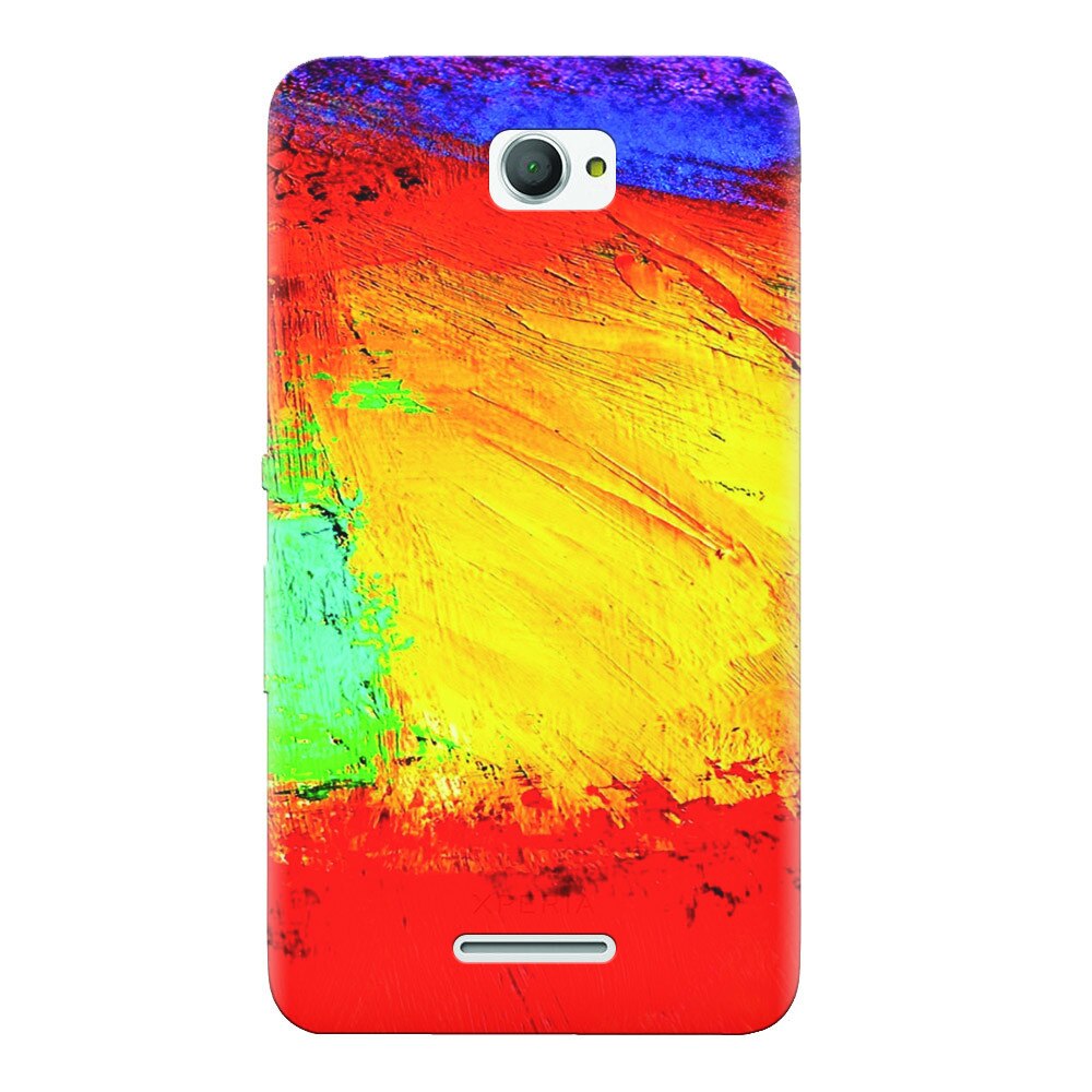 Husa silicon pentru Sony Xperia E4, Colorful Dry Paint Strokes Texture