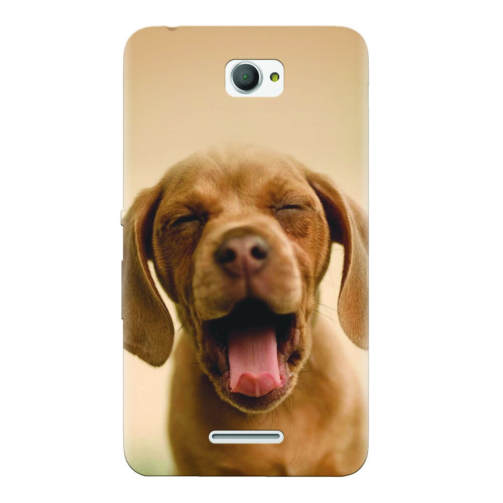 Husa silicon pentru Sony Xperia E4, Cute Yawning Puppy
