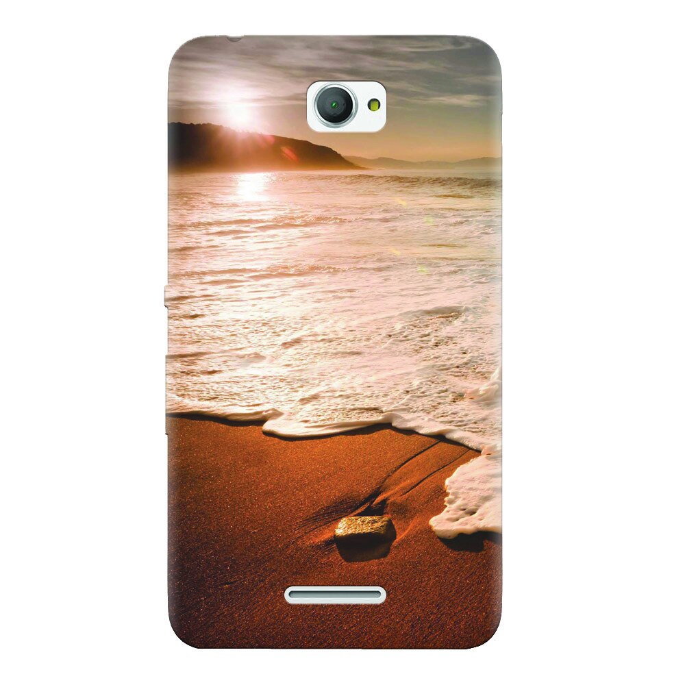 Husa silicon pentru Sony Xperia E4, Sunset Foamy Beach Wave