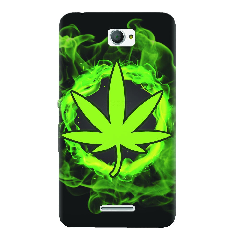 Husa silicon pentru Sony Xperia E4, GreenFlames