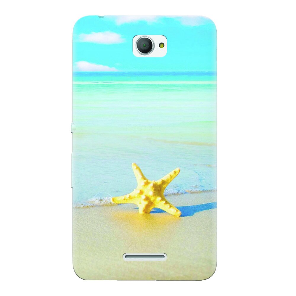 Husa silicon pentru Sony Xperia E4, Starfish Beach