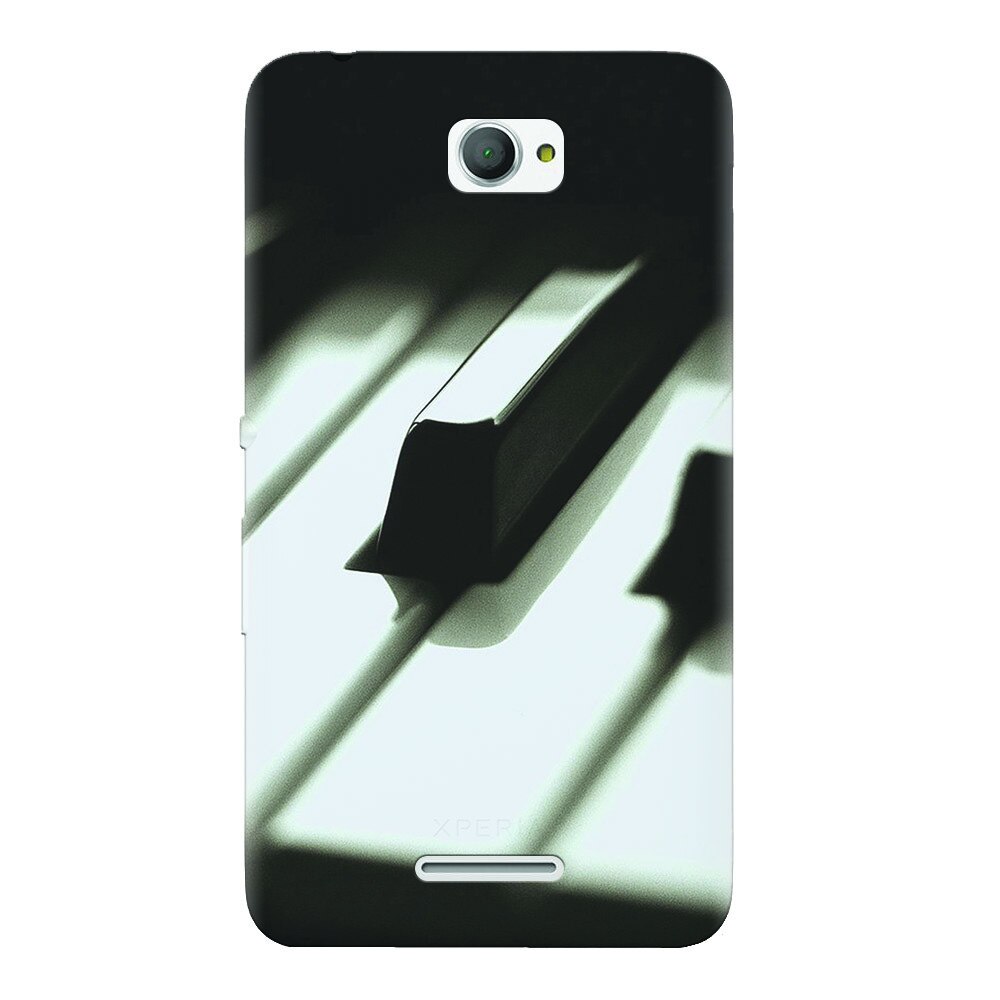 Husa silicon pentru Sony Xperia E4, Piano Key Close Up Macro