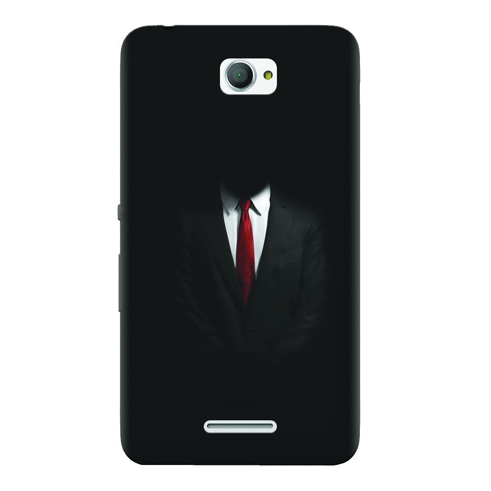 Husa silicon pentru Sony Xperia E4, Mystery Man In Suit