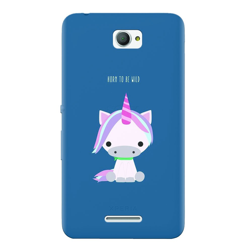Husa silicon pentru Sony Xperia E4, Horn To Be Wild Cute Unicorn