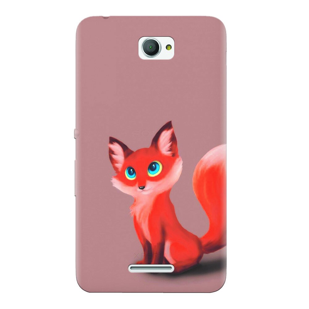 Husa silicon pentru Sony Xperia E4, Fox Cartoon Animal And
