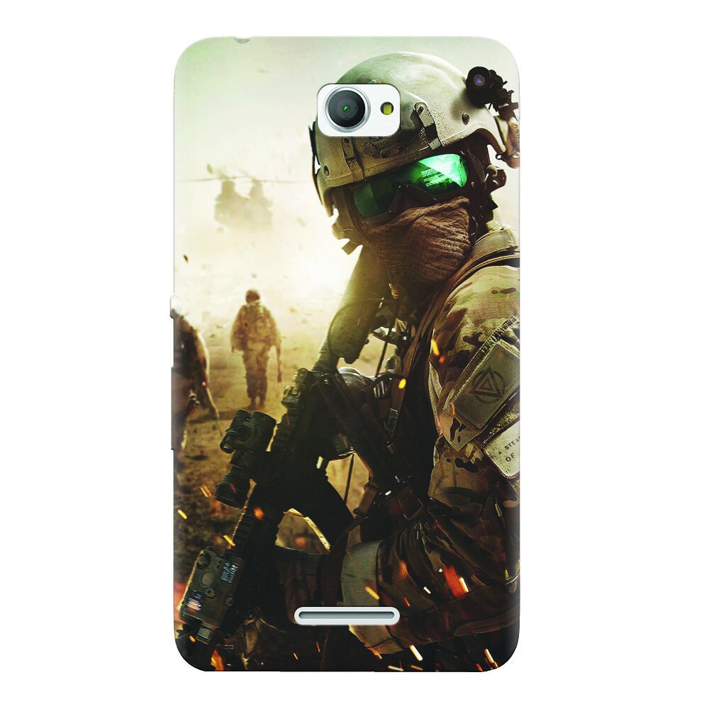 Husa silicon pentru Sony Xperia E4, Battlefield