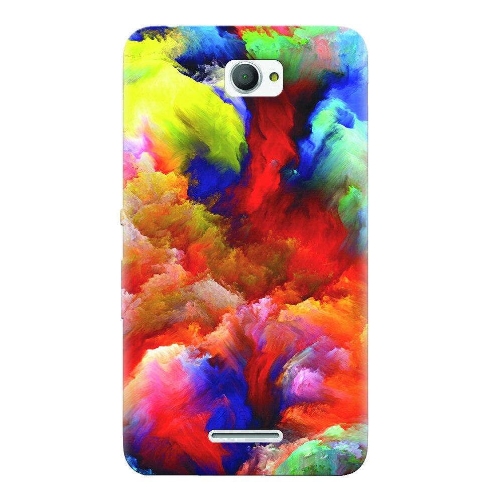 Husa silicon pentru Sony Xperia E4, Oil Painting Colorful Strokes