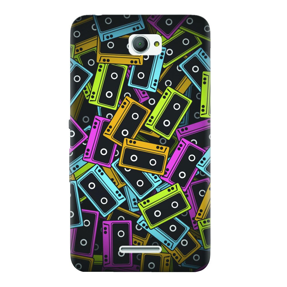 Husa silicon pentru Sony Xperia E4, Audio Cassette Color Vector