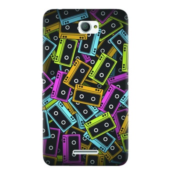 Husa silicon pentru Sony Xperia E4, Audio Cassette Color Vector Husa silicon pentru Sony Xperia E4, Audio Cassette Color Vector