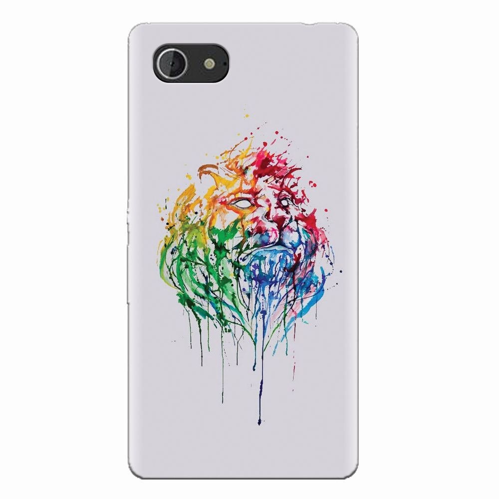 Husa silicon pentru Sony Xperia E3, Paint Illustration Lion Head