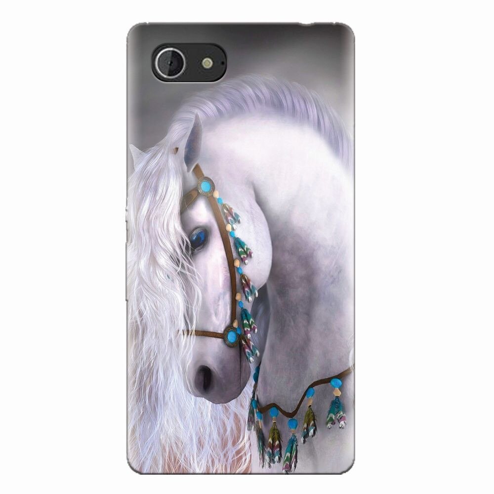 Husa silicon pentru Sony Xperia E3, White Horse