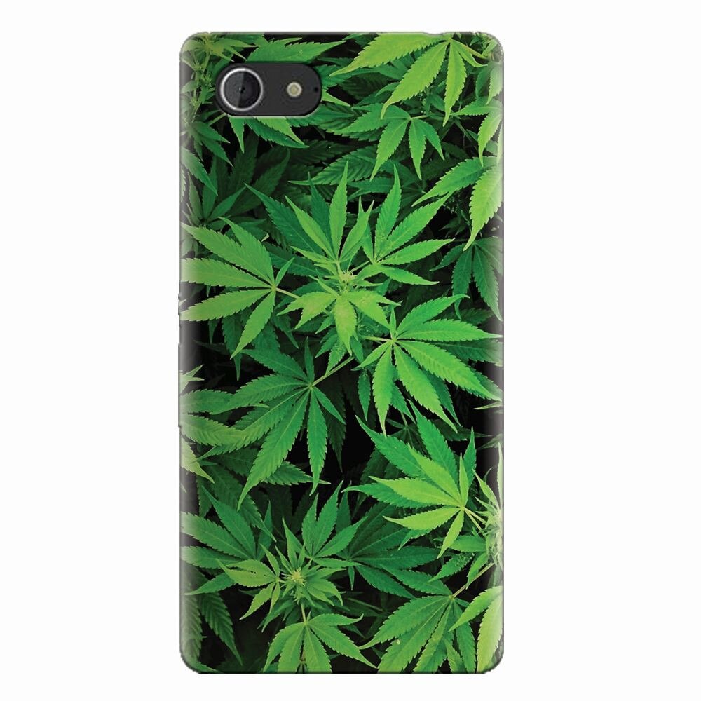 Husa silicon pentru Sony Xperia E3, Green Leaf Pattern
