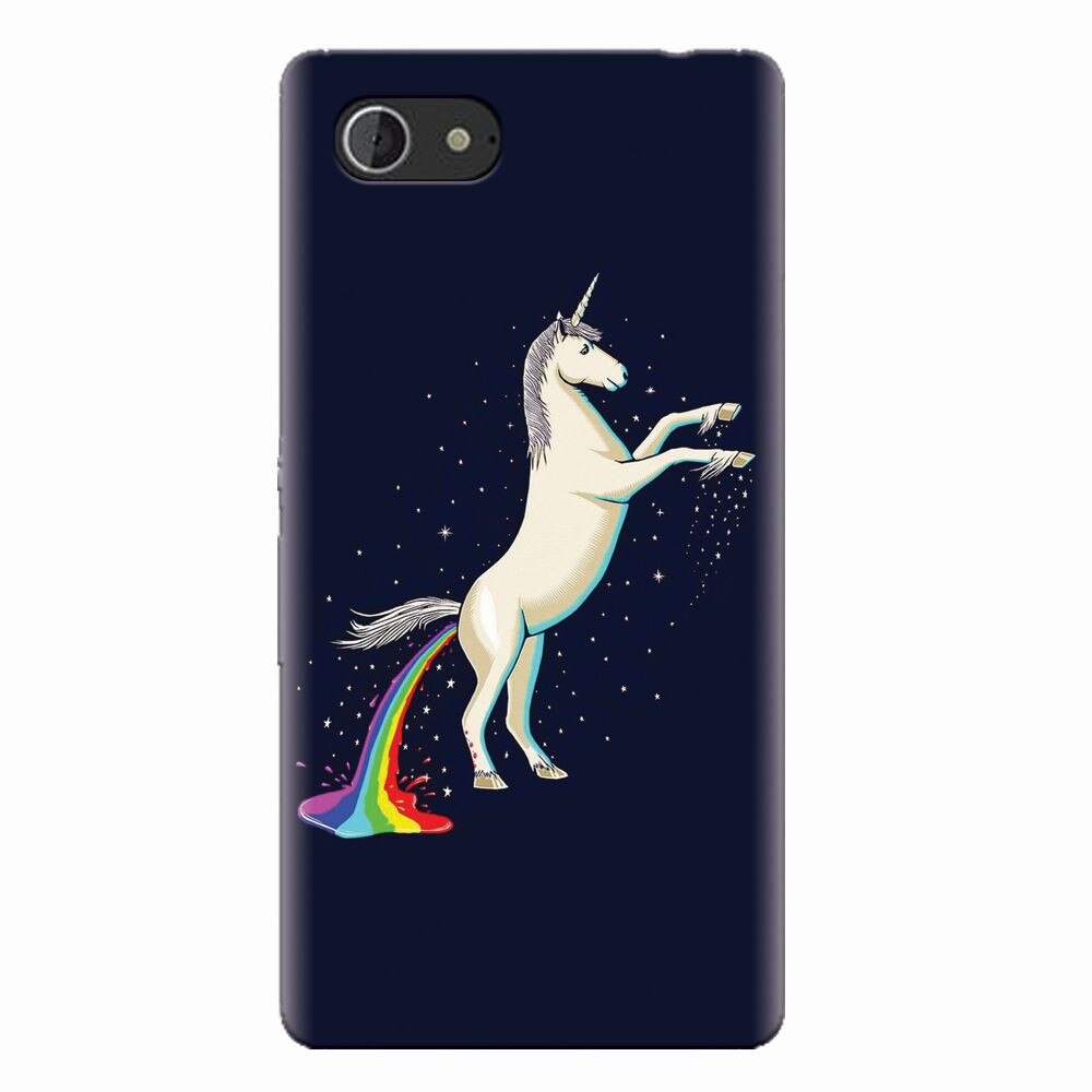 Husa silicon pentru Sony Xperia E3, Unicorn Shitting Rainbows