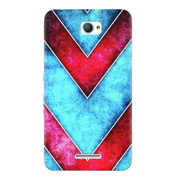 Husa silicon pentru Sony Xperia E4, Blue And Red Abstract Husa silicon pentru Sony Xperia E4, Blue And Red Abstract