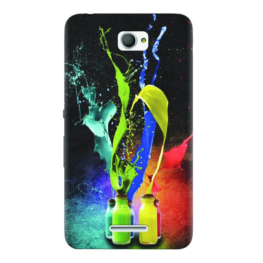 Husa silicon pentru Sony Xperia E4, Abstract Color Bottles Splash