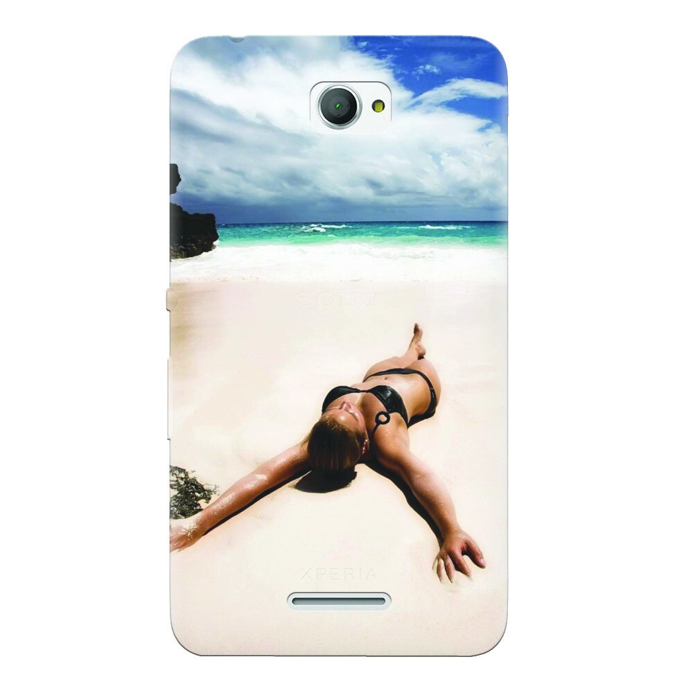 Husa silicon pentru Sony Xperia E4, Beach Lounging