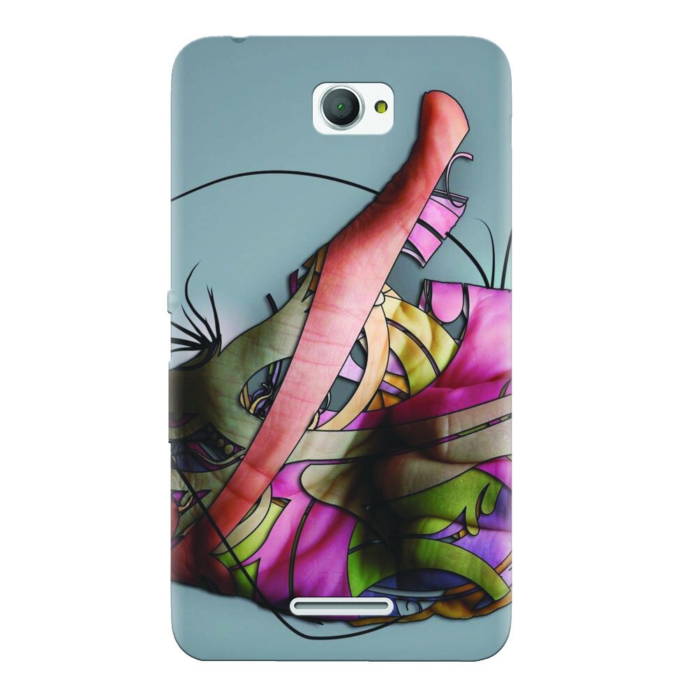 Husa silicon pentru Sony Xperia E4, Abstract Minimalistic Hands