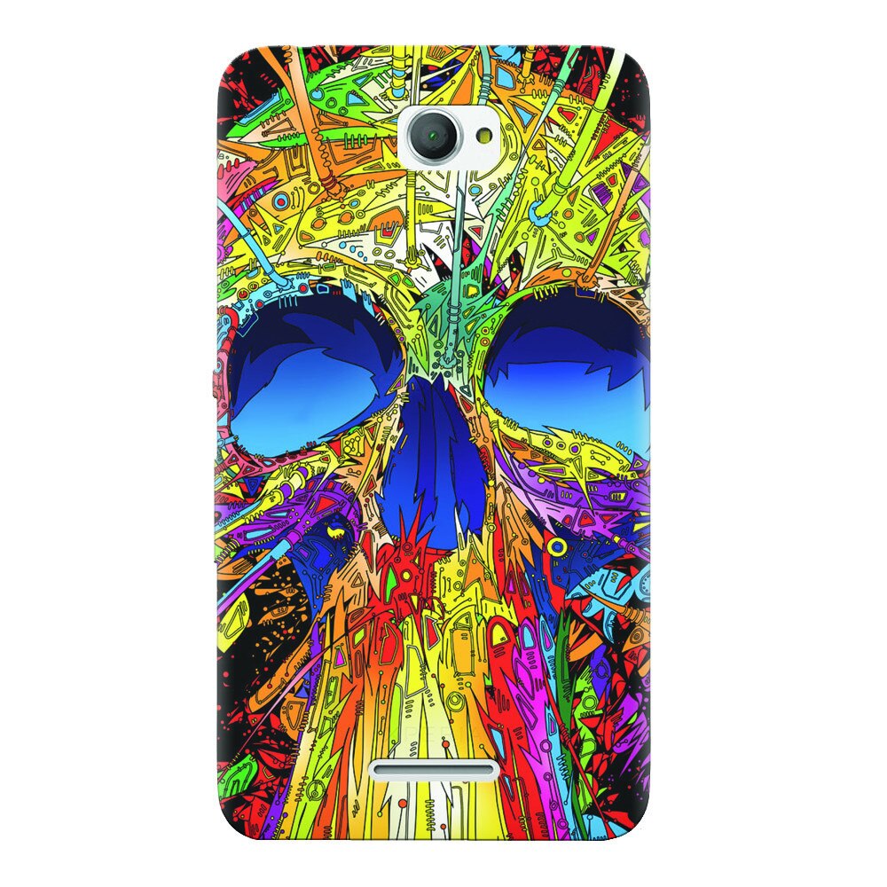 Husa silicon pentru Sony Xperia E4, Abstract Multicolored Skull