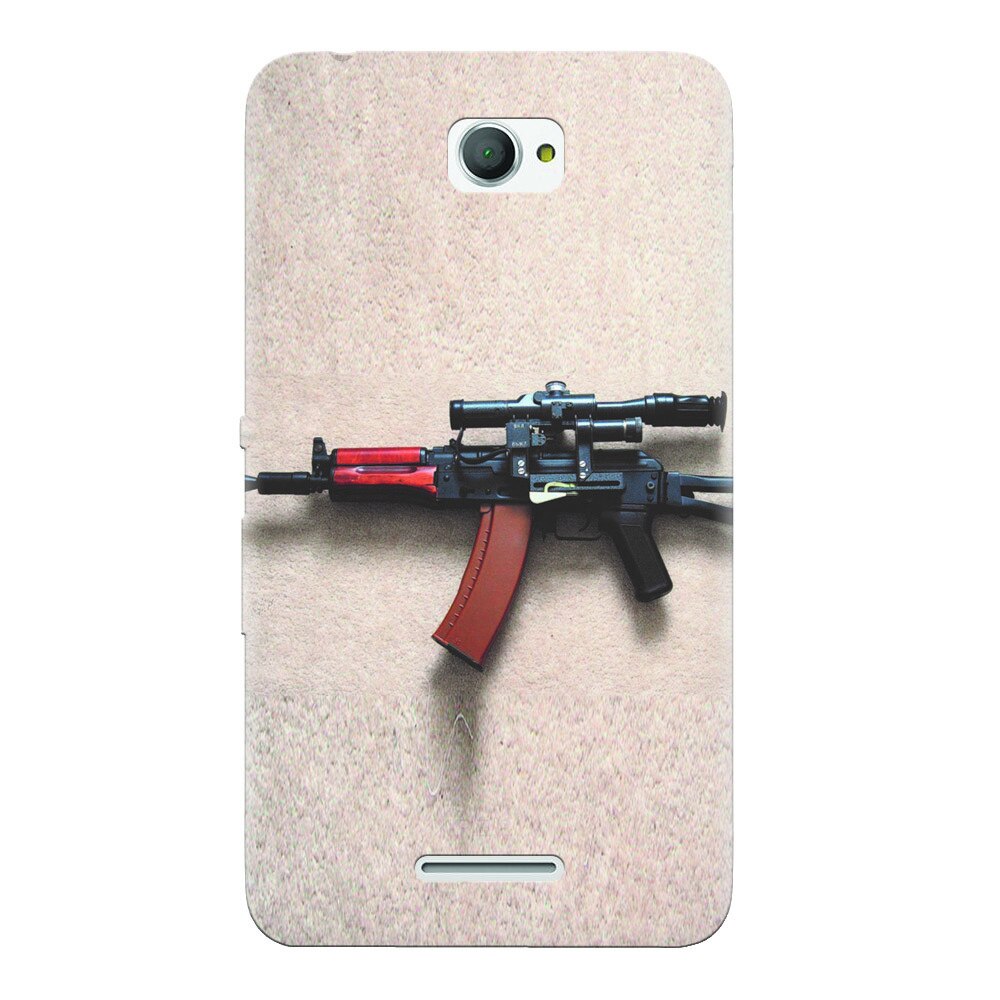 Husa silicon pentru Sony Xperia E4, AK Kalashnikov Gun Of Military
