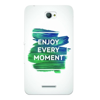 Husa silicon pentru Sony Xperia E4, Enjoy Every Moment Motivational Husa silicon pentru Sony Xperia E4, Enjoy Every Moment Motivational