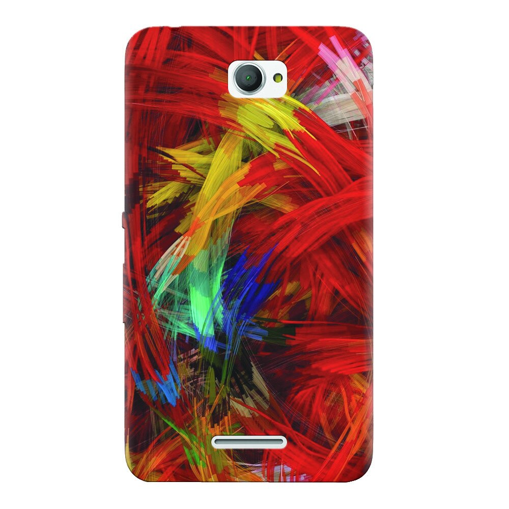 Husa silicon pentru Sony Xperia E4, Colorful Digital Painting Strokes