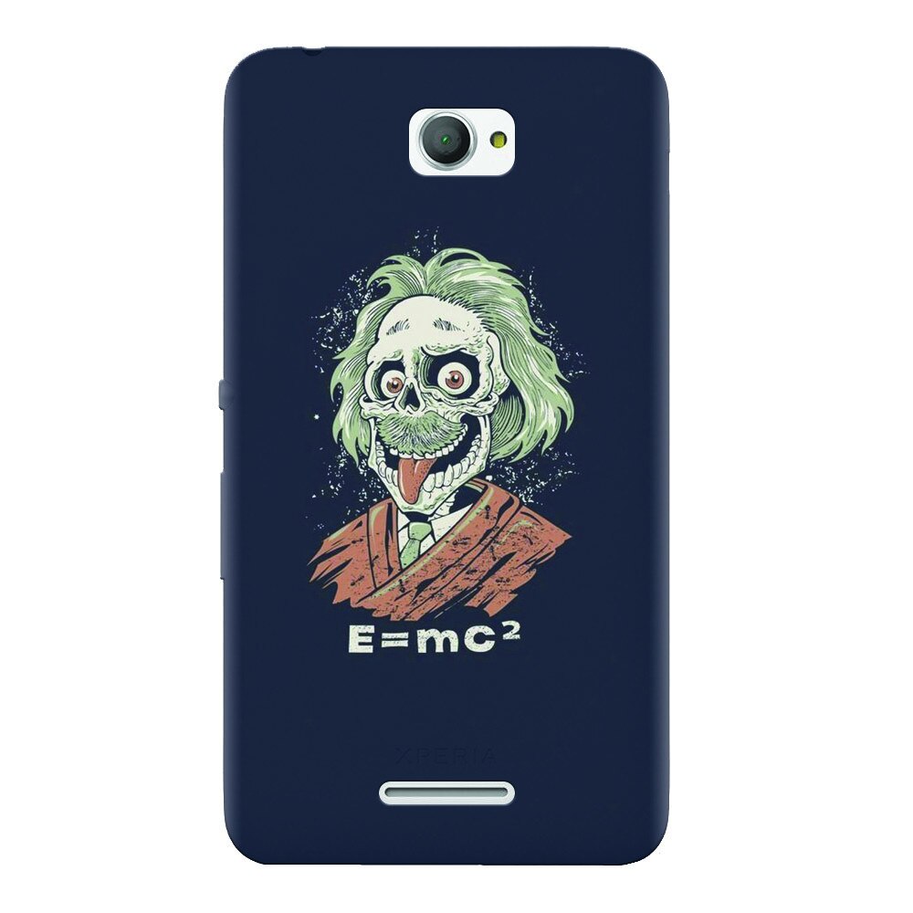 Husa silicon pentru Sony Xperia E4, Albert Einstein Caricature