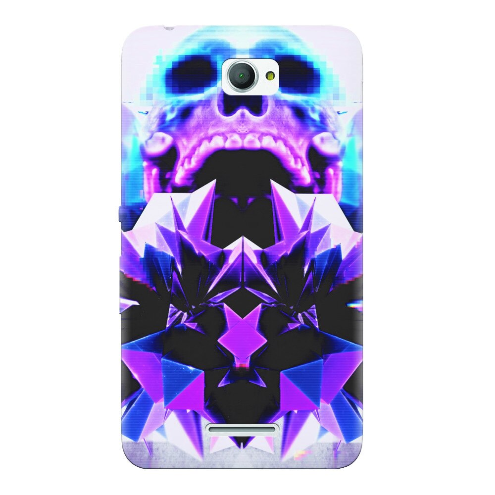 Husa silicon pentru Sony Xperia E4, Abstract Framed Skull