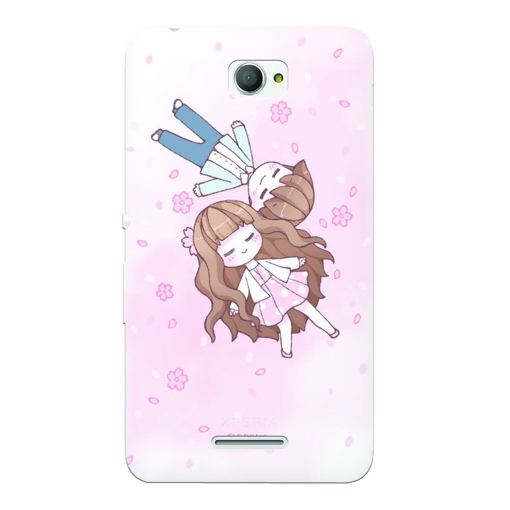 Husa silicon pentru Sony Xperia E4, Cute Couple