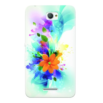 Husa silicon pentru Sony Xperia E4, Flower 011 Husa silicon pentru Sony Xperia E4, Flower 011