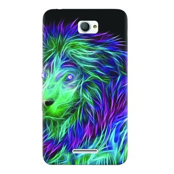 Husa silicon pentru Sony Xperia E4, Abstract Lion 002 Husa silicon pentru Sony Xperia E4, Abstract Lion 002