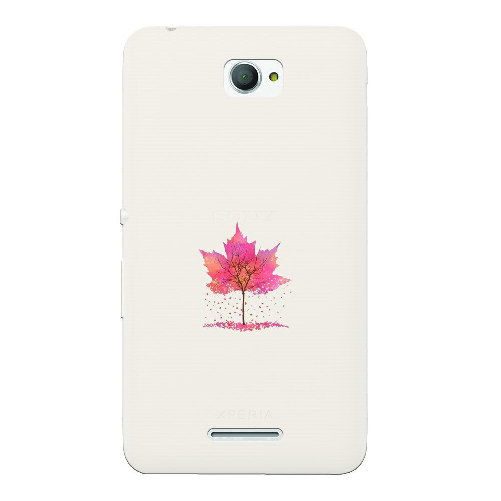 Husa silicon pentru Sony Xperia E4, Autumn Tree Leaf Shape Illustration