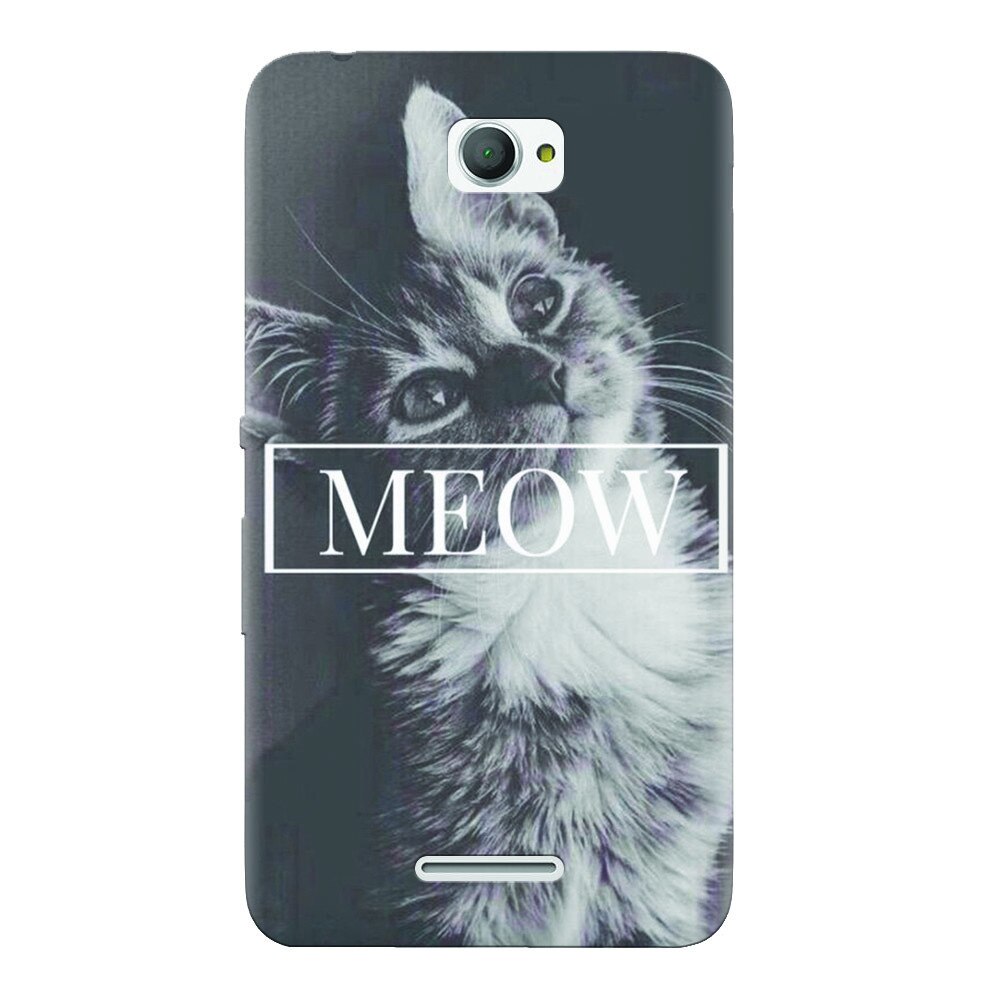 Husa silicon pentru Sony Xperia E4, Meow Cute Cat