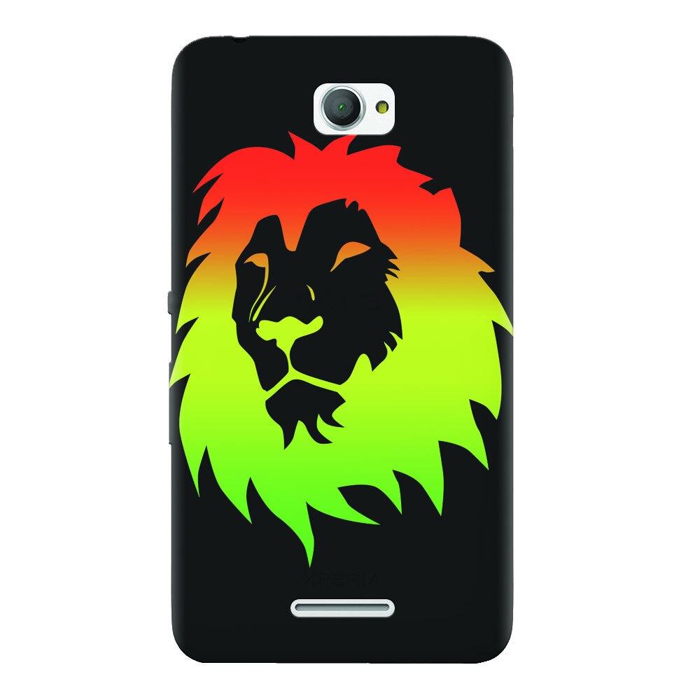 Husa silicon pentru Sony Xperia E4, Rasta Color Lion