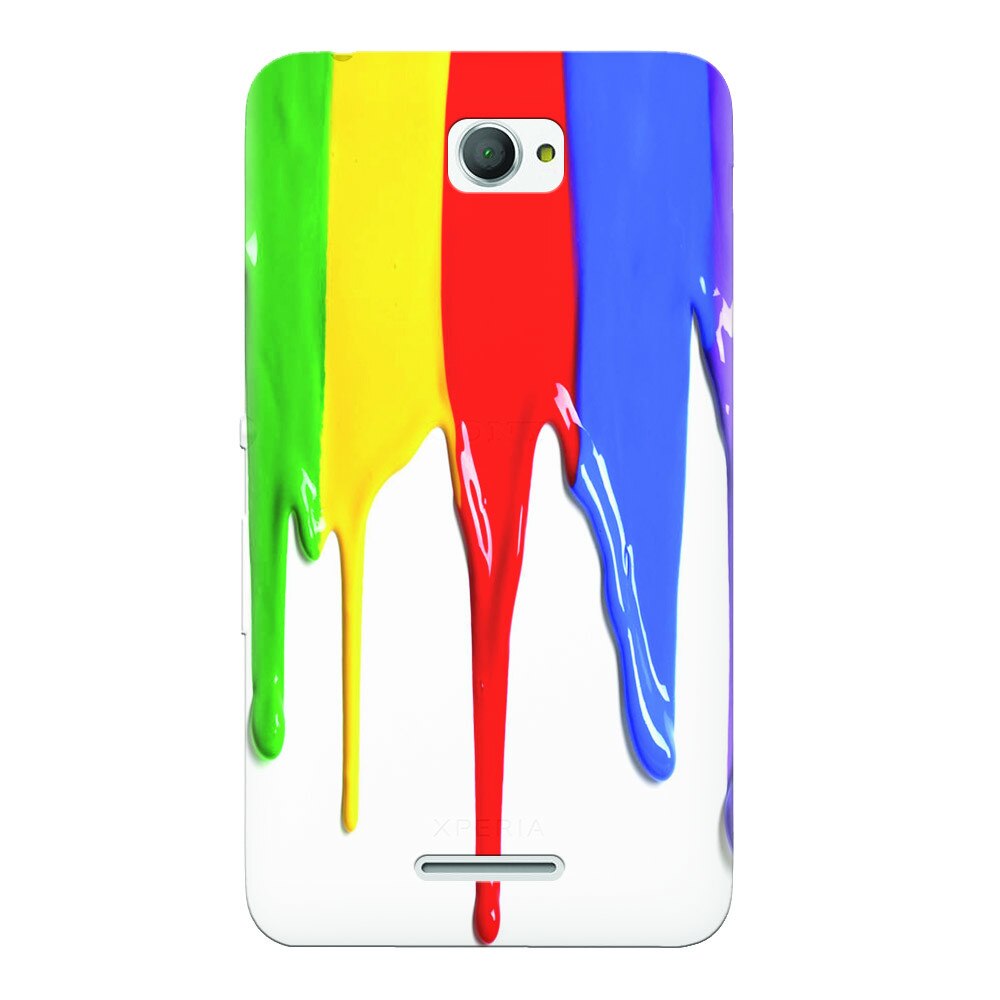Husa silicon pentru Sony Xperia E4, Dripping Colorful Paint